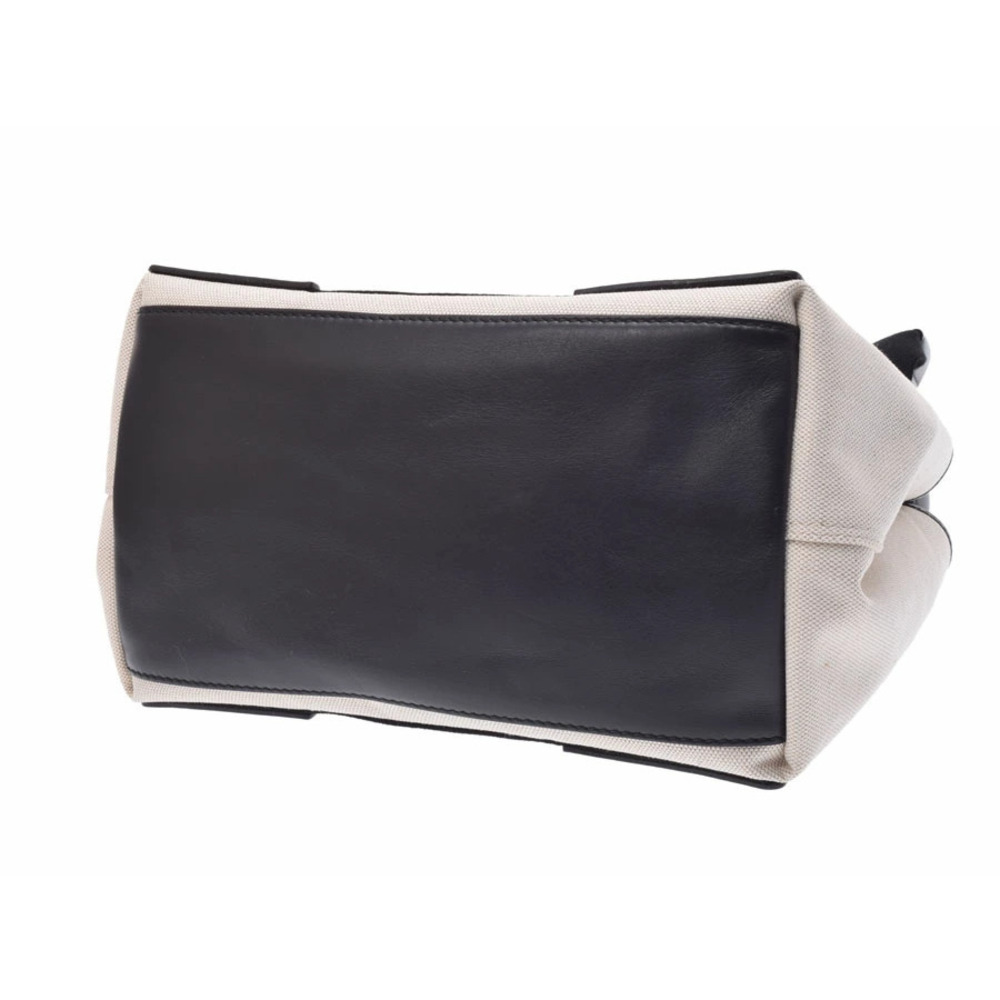 Balenciaga Navy Blue Cabas canvas tote bag white black pouch - Picture 5 of 9